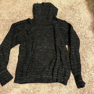 Free People L Blue Cowl Neck Oversized Sweater